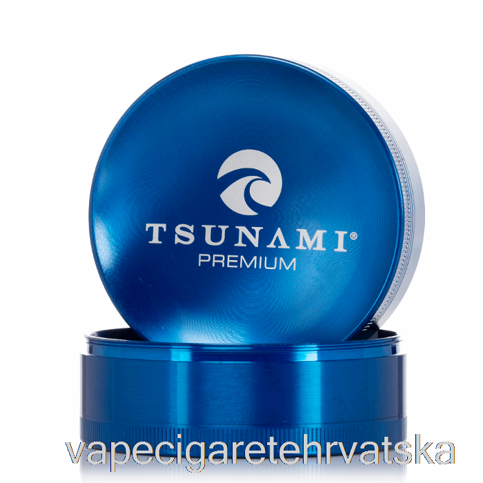 Vape Hrvatska Tsunami 2.95inch 4-dijelni Sunken Top Grinder Blue (75mm)